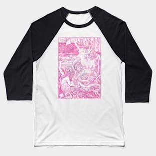 Mermaid Hello in Pink Baseball T-Shirt